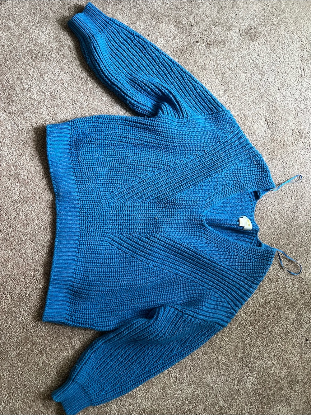 Maeve by Anthropologie Bright Blue Chunky Crewneck Sweater